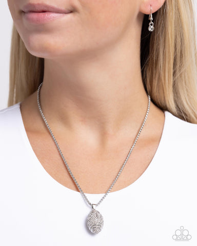 End Zone Elegance - White Necklace