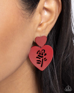 Showstopping Silhouette - Red Earrings