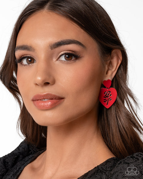 Showstopping Silhouette - Red Earrings