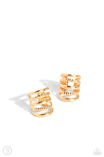 Flexible Fashion - Gold Ear Cuff Earrings