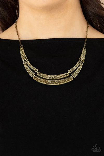 Stick To The Artifacts Brass Necklace