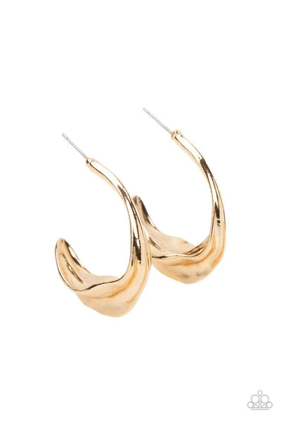 Modern Meltdown Gold Earrings