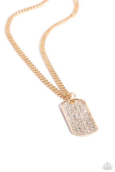 Glitzy Gauge - Gold Urban Necklace