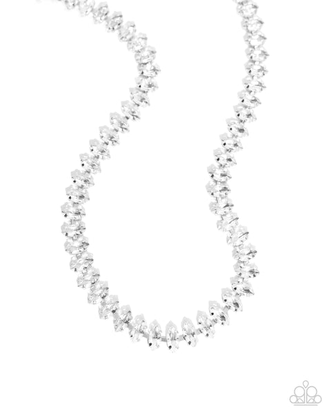 Glittery Genre - White Necklace