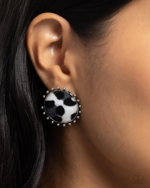 Cowhide Couture - Black Earrings