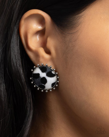 Cowhide Couture - Black Earrings