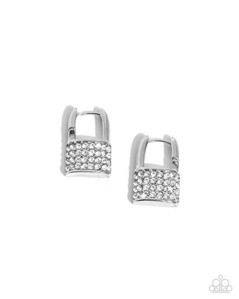 Locked Luxury - White Earrings