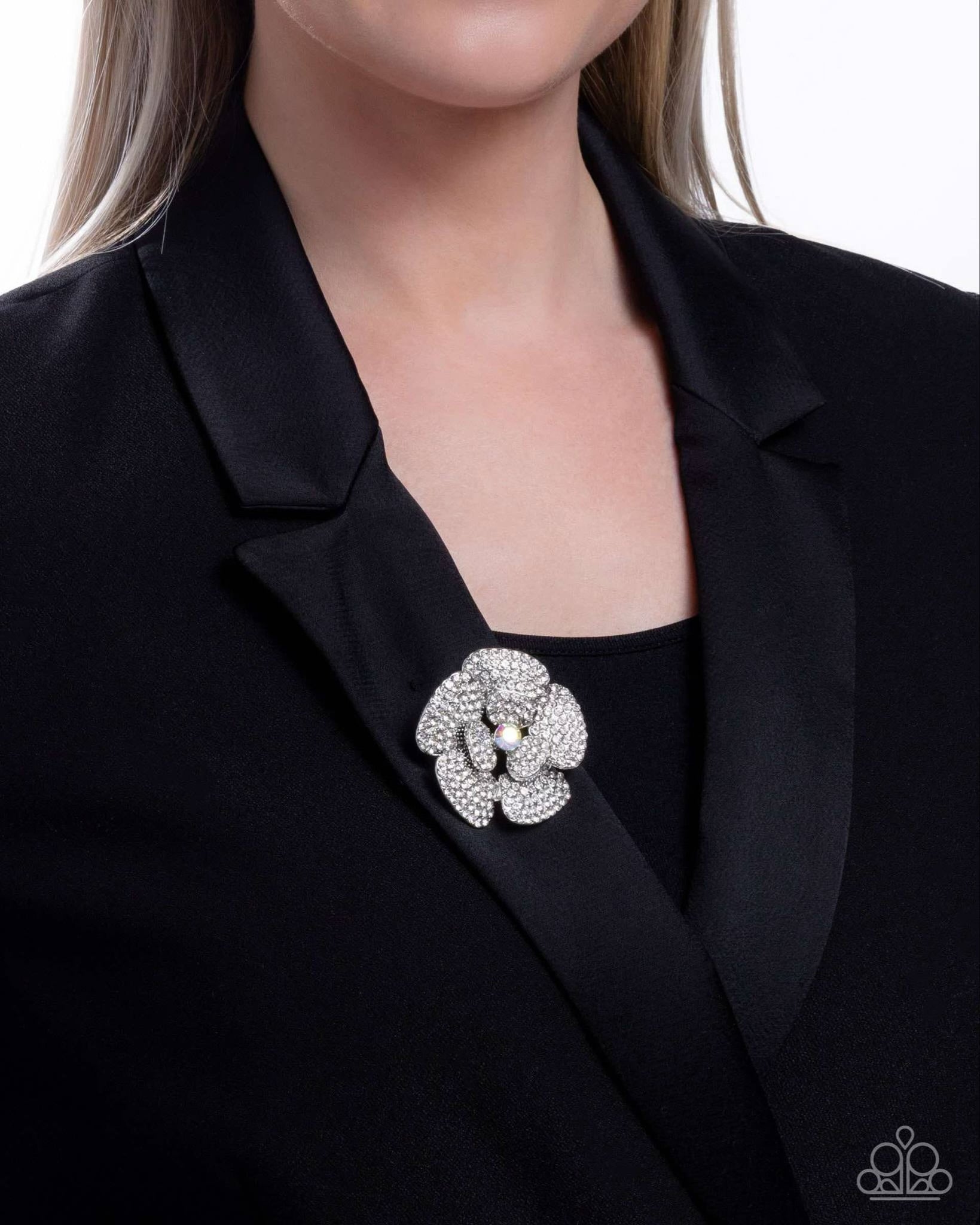 Festive Flourish - White Brooch