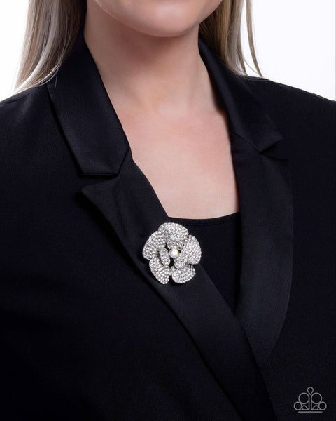 Festive Flourish - White Brooch