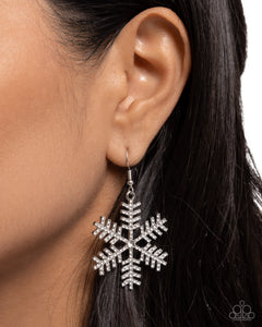 Snowflake Shimmer White Earrings