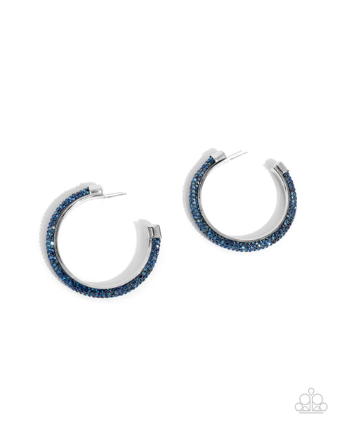 Chiseled Crescendo Blue Earrings