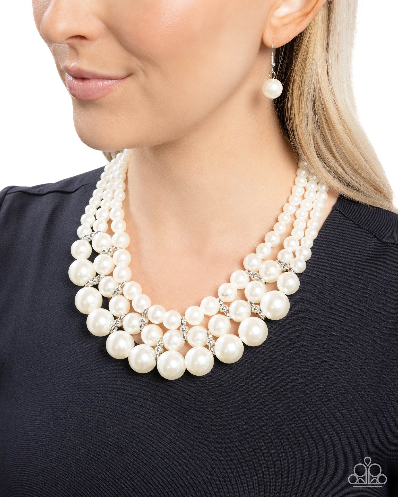 Glossy Gala White Necklace