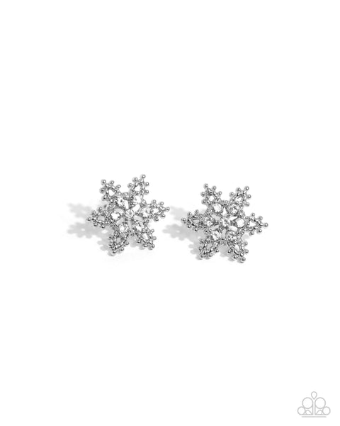 Snowflake Spell White Earrings