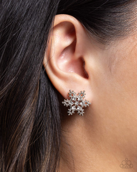 Snowflake Spell White Earrings