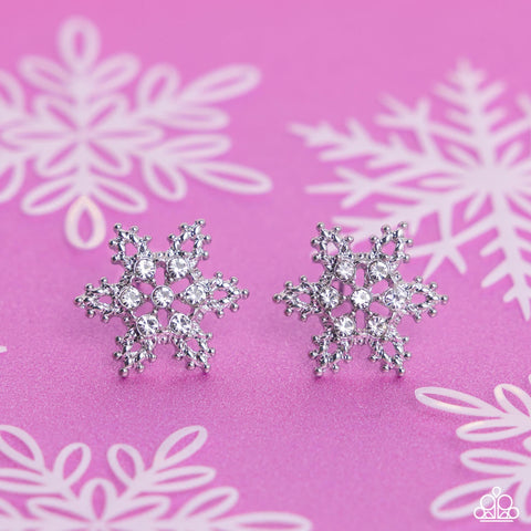 Snowflake Spell White Earrings