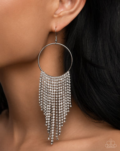 Streamlined Shimmer White Earrings