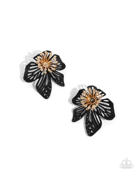Wonderland Wallflower Black Earring