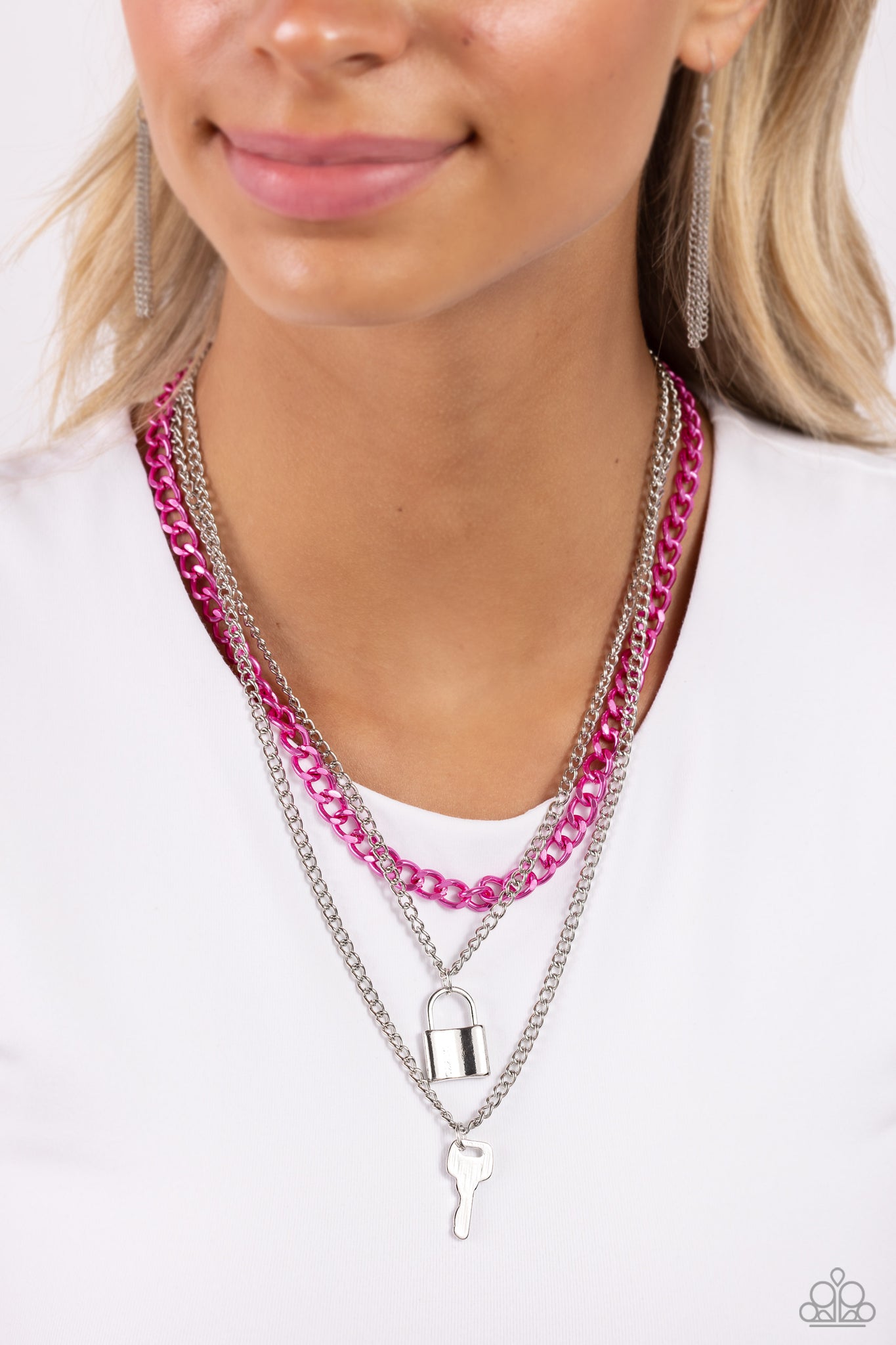 Locked Labor - Pink Necklace