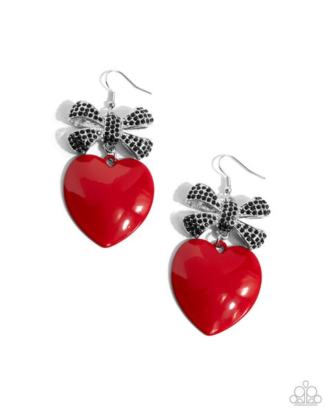 Suitable Sweetheart Red Earrings