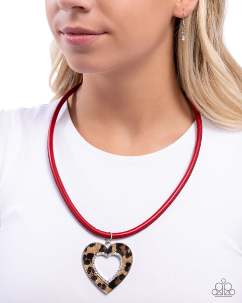 Ferocious Flirt Red Necklace