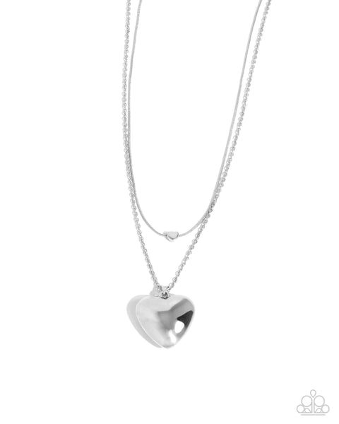 Halting Hearts Silver Necklace