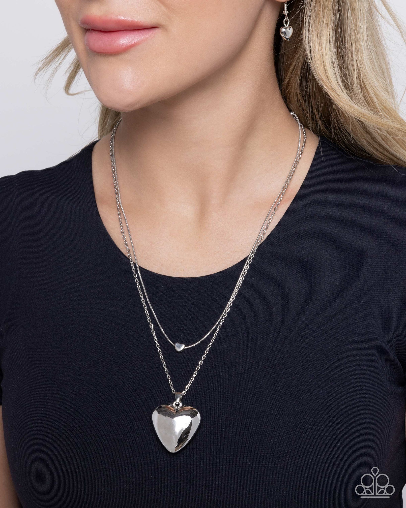 Halting Hearts Silver Necklace