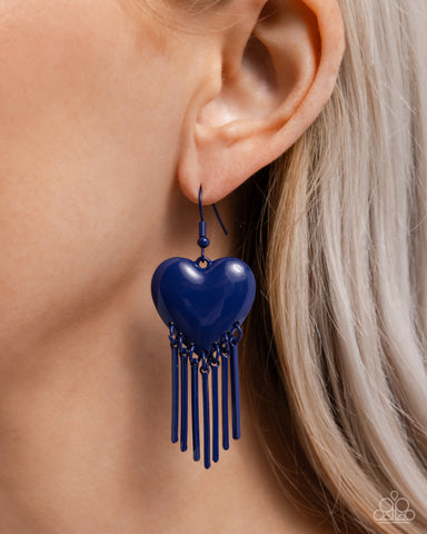 Flirty Fringe Blue Earring