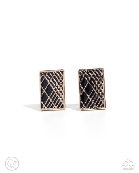 Crisscrossed Captain Gold Cuff Links