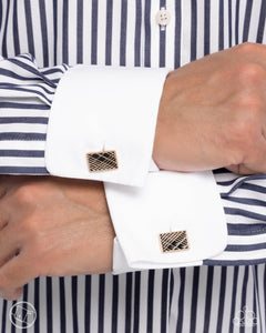 Crisscrossed Captain Gold Cuff Links