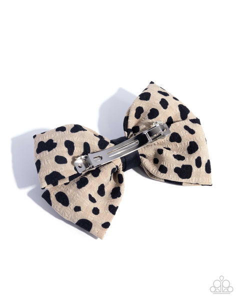 Spotted Showcase Brown Hair Bow