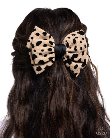 Spotted Showcase Brown Hair Bow