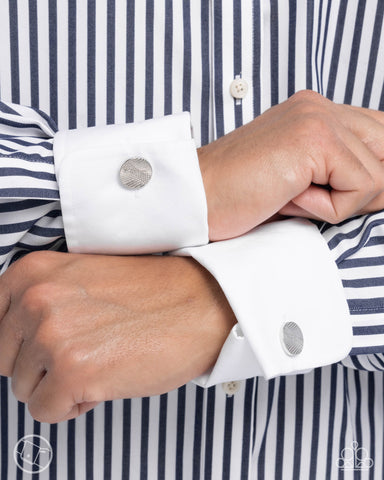 Monochromatic Modern Silver Cuff Links
