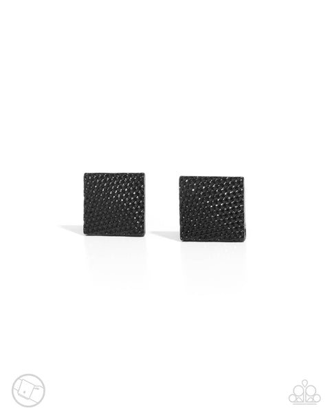 Shimmery Strength Black Cuff Links
