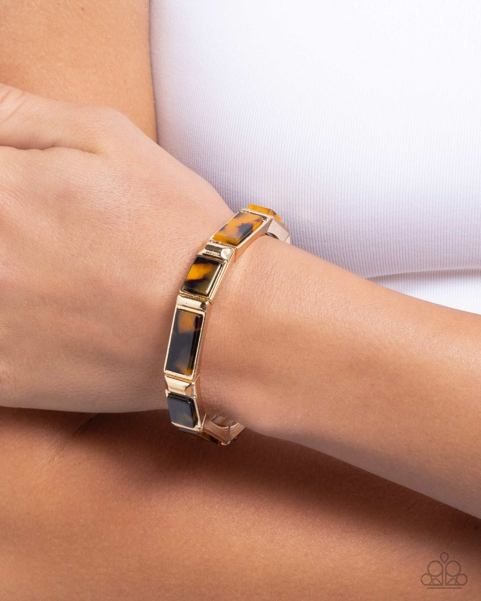 Acrylic Accent Gold Bracelet
