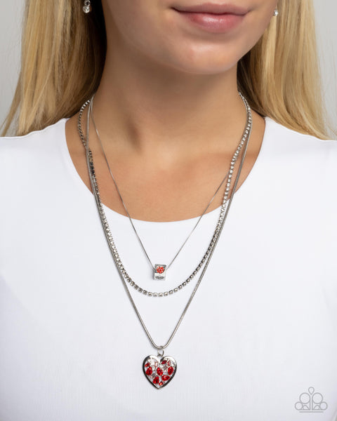 Seize the Sides Red Necklace