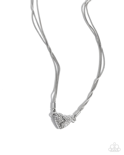 Heartbroken Bling White Necklace