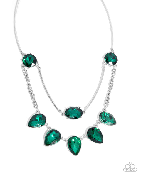 Confident Cascade Green Necklace