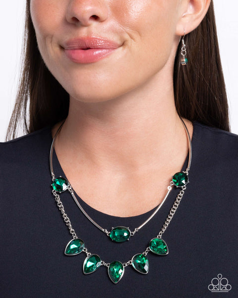 Confident Cascade Green Necklace