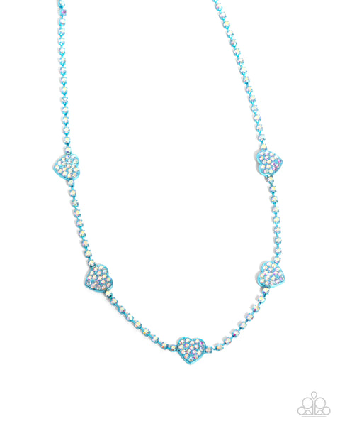 Homecoming Hearts Blue Necklace