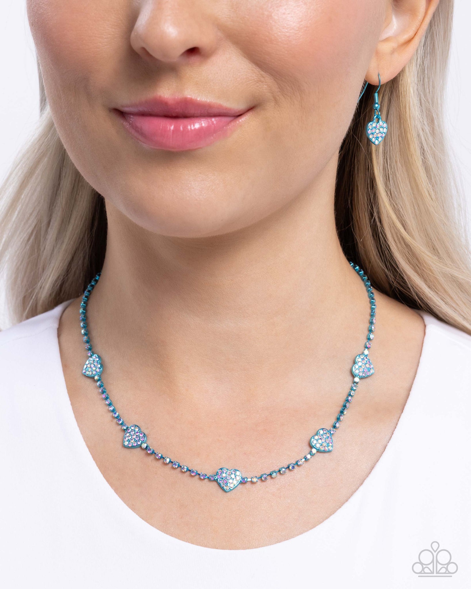Homecoming Hearts Blue Necklace