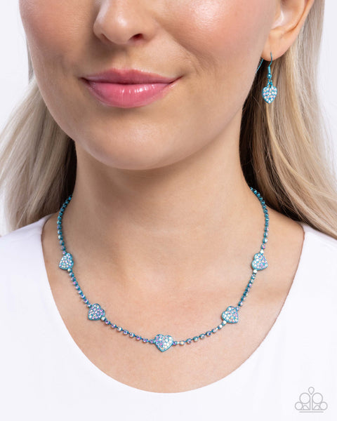 Homecoming Hearts Blue Necklace