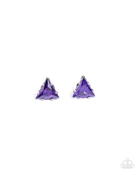 Triangular Twinkle Purple Earrings