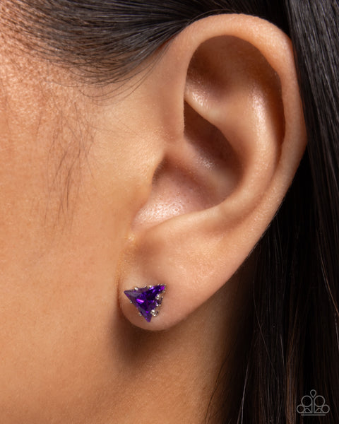 Triangular Twinkle Purple Earrings