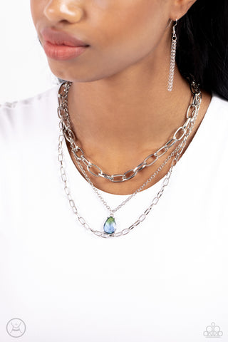 Teardrop Tiers - Green Necklace