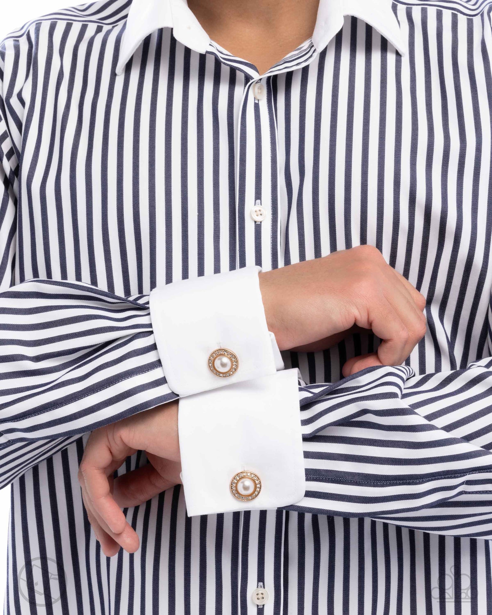 Protective Pearls Gold Cuff Links