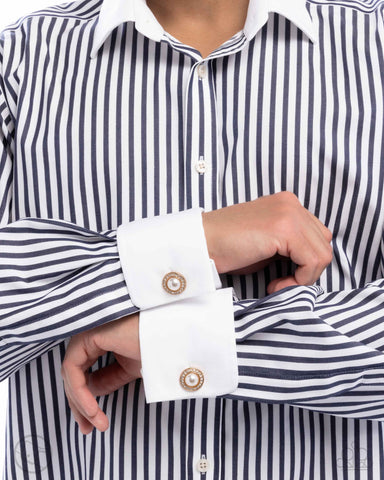 Protective Pearls Gold Cuff Links