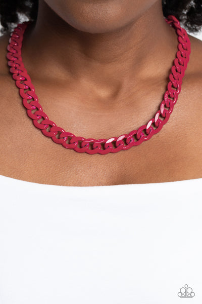 Painted Powerhouse - Pink Necklace