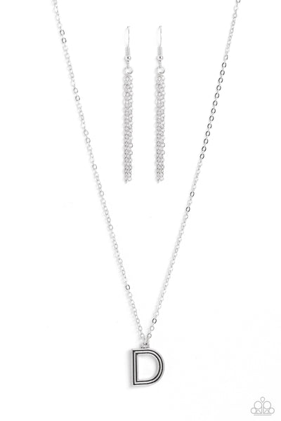 Leave Your Initials - Silver - D Silver Necklace