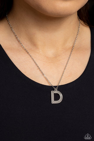 Leave Your Initials - Silver - D Silver Necklace