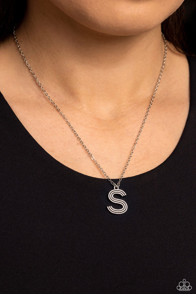 Leave Your Initials - Silver - S Necklace